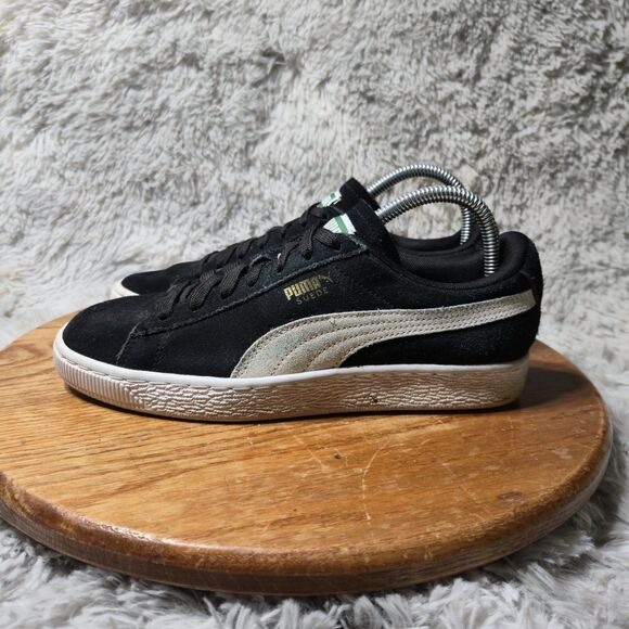 SOLD Puma Suede Classic Womens Size 8 Retro Y2K Black White & Cream Stripe - Picture 2 of 10
